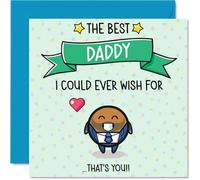 Daddy Birthday Card - Best I Could Ever Wish For - Happy Birthday Card for Daddy from Son Daughter, 145mm Cute Bday Greeting Cards
