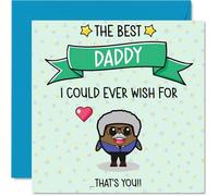 Daddy Birthday Card - Best I Could Ever Wish For - Happy Birthday Card for Daddy from Son Daughter, 145mm Cute Bday Greeting Cards