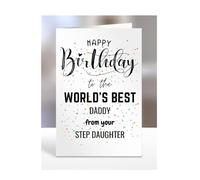 Daddy birthday card from Step Daughter, gifts for men, women, greetings card, happy birthday presents for, A5-84a_129