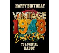 Daddy Born in 1948 Birthday Card (Funny Vintage) - For Him Age Classic Special Male Boy Man Humour