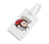 Daddy Bug Funny Ladybug Luggage Tag for Suitcase Cute ID Tags Travel Baggage Identifier Labels White-Style