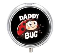 Daddy Bug Funny Ladybug Pill Box 3 Compartment Small Portable Medicine Case Pill Organizer for Pocket Purse