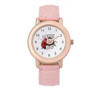 Daddy Bug Funny Ladybug Womens Elegant Watch Analogue Quartz Watch Leather Band Wristwatch