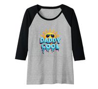 Daddy Cool: Fun Summer Vibes for Rad Fathers Raglan Baseball Tee, Women, Black/Athletic Heather, XXL