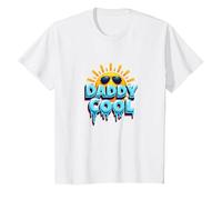 Daddy Cool: Fun Summer Vibes for Rad Fathers T-Shirt, Kids, White, 8 Years