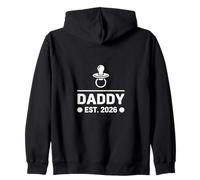 Daddy Est 2026 First Time Father Minimal Baby Art Zip Hoodie