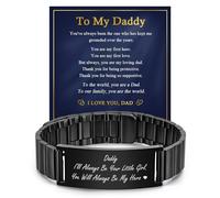 Daddy Gifts Men's Bracelet - Engraved Stainless Steel Magnetic Clasp Bracelets for Dad from Daughter, Personalised Men's Bracelet for Dad Presents, Gift for Daddy Birthday Christmas Father's Day