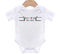 Daddy I Love You This Much Baby Grow for Baby Girl or Boy, Cute and Comfortable Baby Vests (6-9 Months, White)