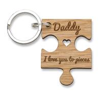 'Daddy I Love You To Pieces' Jigsaw Keyring, New Dad Key Ring, Newborn Papa Father's Day Gifts, Grandad Day, Best Great Dada Keyring Step Son Daughter Twins Wife Husband New Born Key Chain Pops Friend