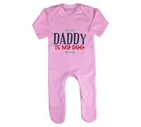 Daddy is My Boo (Bones Style) Baby Romper Jumpsuit with feet, 6-12 Months, Pastel Pink