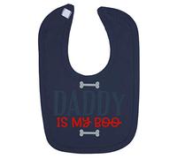 Daddy is My Boo (Bones Style) Cotton Baby bib - Navy