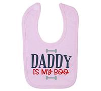Daddy is My Boo (Bones Style) Cotton Baby bib - Pastel Pink