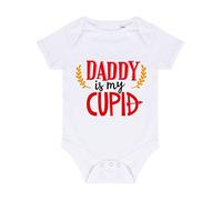 Daddy is My Cupid Statement Baby Grow Vest, 0-3 Months, White
