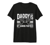 Daddy is My Gaming Partner Gaming Dad Fathers Day Premium T-Shirt