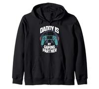 Daddy is my gaming partner Gaming Dad Fathers Day Zip Hoodie