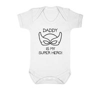 Daddy is My Super Hero Baby Boy Girl Unisex Short Sleeve Bodysuit (White - 0-3 Months)