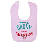 Daddy is My Valentine Statement Cotton Baby bib - Pastel Pink