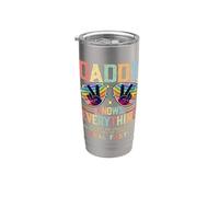 Daddy Knows Everything Retro Groovy Sunglasses Father's Day Stainless Steel Insulated Tumbler