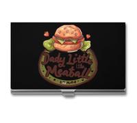 Daddy Little Meatball Italian Funny Business Card Holder Metal Wallet Credit Card ID Case for Men Women