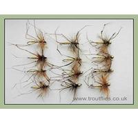 Daddy Long Legs Fishing Flies, 12 Pack Standard & Goldhead, Mixed Size 10/12