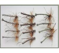 Daddy Long Legs Trout Flies, 12 Pack, Detached and Foam, Size 10 Barbed or Barbless (Barbless)