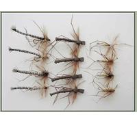 Daddy Long Legs Trout Flies, 12 Pack, Detached Daddy Unweighted, Brown Foam, Natural Detached, Standard Size 10 Barbed or Barbless (Barbed)