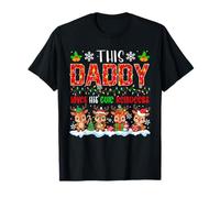 Daddy Loves His Cute Reindeers Xmas Group Santa Reindeers T-Shirt