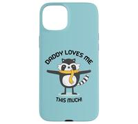Daddy loves me this much cute raccoon kids adorable graphic Case for iPhone 15 Plus