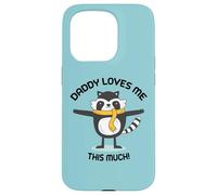 Daddy loves me this much cute raccoon kids adorable graphic Case for iPhone 15 Pro