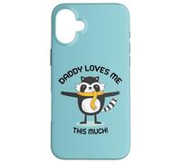 Daddy loves me this much cute raccoon kids adorable graphic Case for iPhone 16 Plus