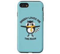 Daddy loves me this much cute raccoon kids adorable graphic Case for iPhone SE (2020) / 7/8