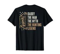Daddy Man Myth Bow Hunting Whitetail Mens Archery -ON BACK T-Shirt