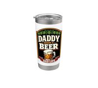 Daddy Needs A Beer Brewery Label Style Dad Life Father's Day Stainless Steel Insulated Tumbler