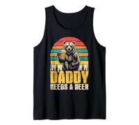 Daddy Needs A Beer Funny Dad Bear Drinking Humor Beer Men Tank Top