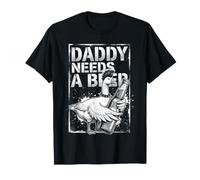 Daddy Needs A Beer Funny Duck Grunge Dad Humor Drinking T-Shirt