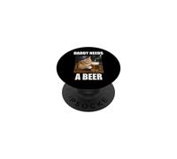 Daddy Needs A Beer Funny Fatty Cat Drinking Beer Meme PopSockets Adhesive PopGrip