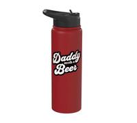 Daddy Needs A Beer Funny Men Drinking Dad Fathers Day Stainless Steel Insulated Water Bottle