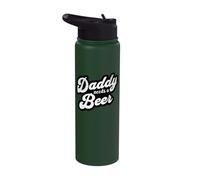 Daddy Needs A Beer Funny Men Drinking Dad Fathers Day Stainless Steel Insulated Water Bottle