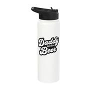 Daddy Needs A Beer Funny Men Drinking Dad Fathers Day Stainless Steel Insulated Water Bottle