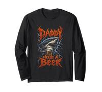 Daddy Needs A Beer Shark Dad Bootleg Long Sleeve T-Shirt