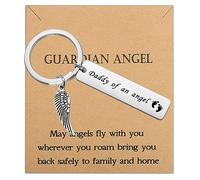 Daddy Of An Angel Keychain Angel Jewelry May Angels Fly With You Guardian Memorial Gifts Loss of Son/Daughter Gift