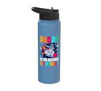 Daddy of The Birthday Astronaut Rocket Outer Space Birthday Stainless Steel Insulated Water Bottle