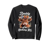Daddy Of The Birthday Girl Highland Cow Farm Family Sweatshirt
