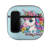 Daddy Of The Birthday Princess Un-icorn Case Compatible with AirPods 4 Hard Earphone Case Protective Cover
