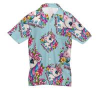 Daddy Of The Birthday Princess Un-icorn Men's Hawaiian Shirt Short Sleeve Button Down Beach Shirts Casual T-Shirts XL