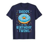 Daddy of The Birthday Twins T-Shirt, Men, Navy Blue, 5X-Large