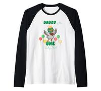 Daddy of the One Lucky Duck First Birthday Matching Party Raglan Baseball Tee