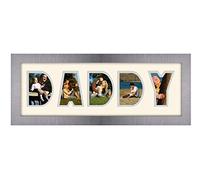 Daddy Photo Frame 52A word frame (Brushed Silver Finish Frame 52A Cream Mount Daddy)