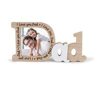 Daddy Photo Frame Dad Birthday Gifts from Daughter Son Wooden Picture Frame 8.9x8.9cm Personalised Dad Gifts Memory Presents with I Love You Dad for Fathers Day Thanksgiving