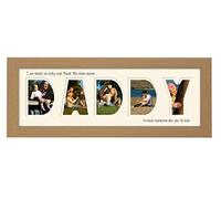 Daddy Photo Frame Thank the Stars letters cut out using Quality Board 897A (Oak Finish Frame Cream mount I thank the Stars)